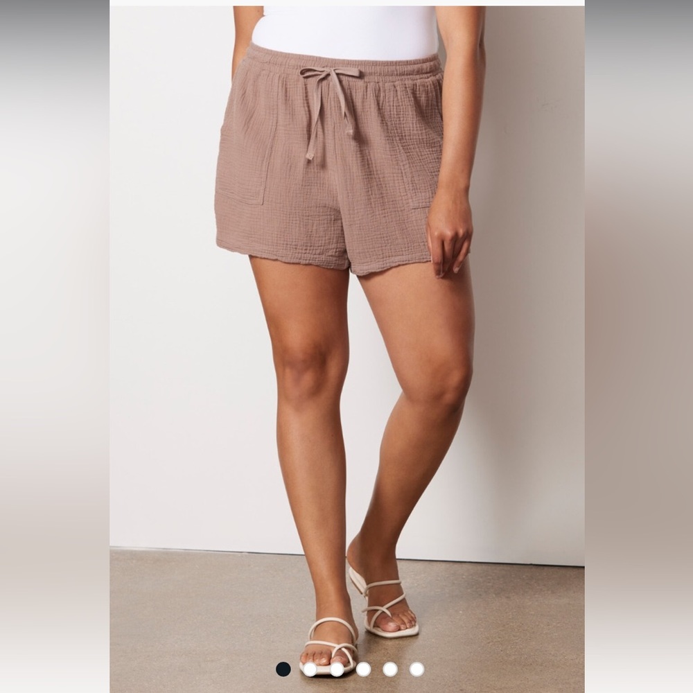 NWT Evereve Ravi Gauze Shorts Sz L